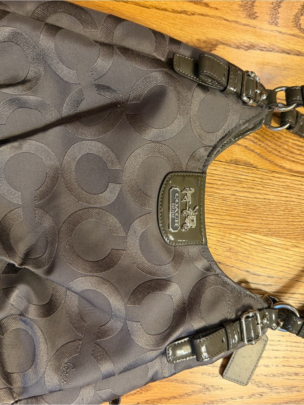 Coach Dark Brown Signature Shoulder Messenger Bag
